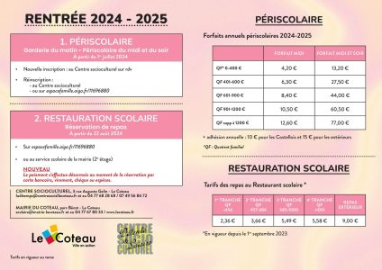 Flyer rentrée scolaire 2024-2025